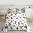thumbnail image 2 of Feelyou Cartoon Reindeer Child Queen Comforter Set, Christmas Leaf Botanical Bedding Sets, 3 Pieces, 2 of 8