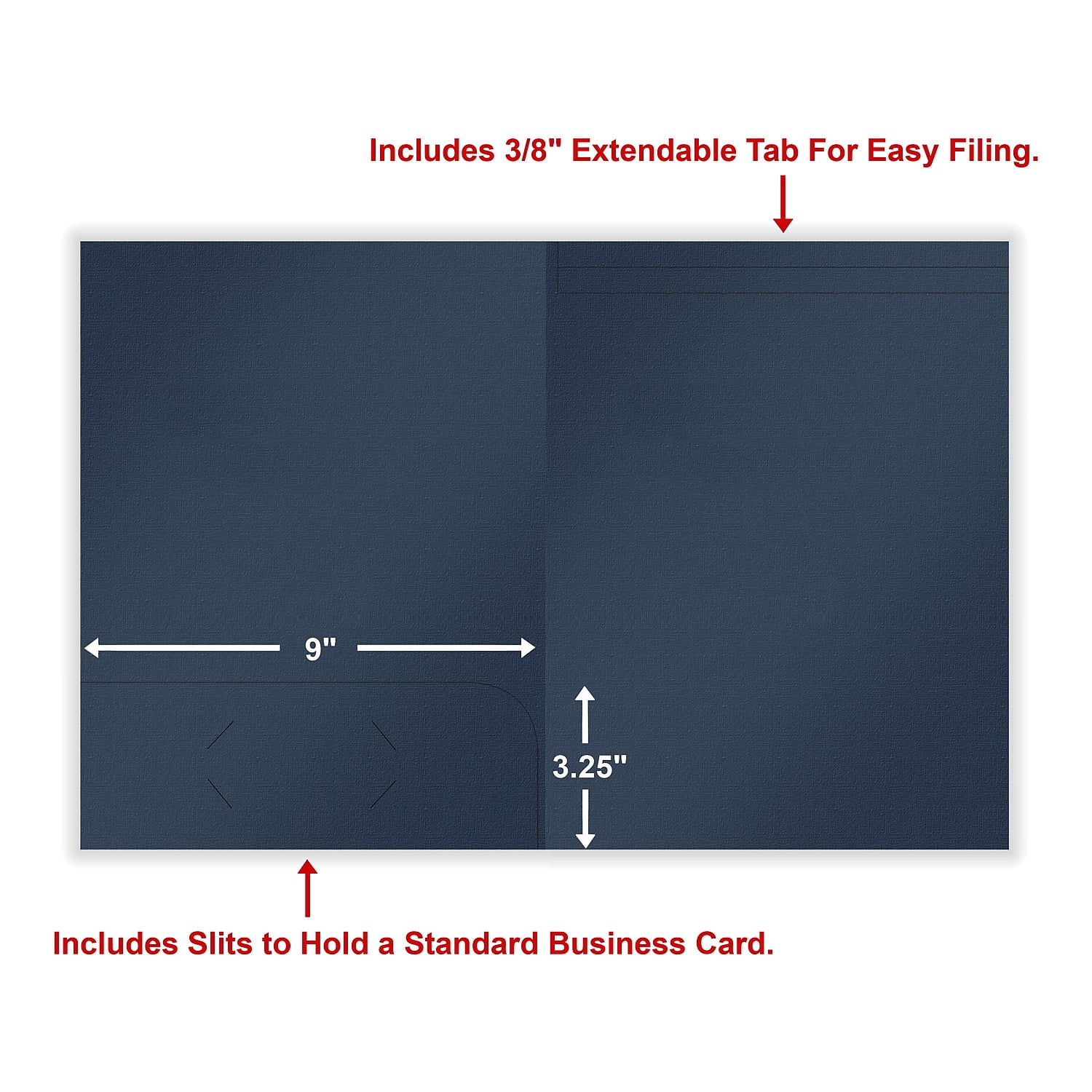 ComplyRight 1-Pocket Tax Presentation Folder Navy Blue 50/Pack (PNBF8)