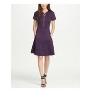 DKNY $119 Womens New Purple Zippered Front Sleeveless Fit + Flare Dress 8 B+B
