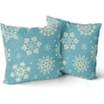 thumbnail image 2 of Red White Snowflakes Winter Christmas Pillow Covers 18x18 Set of 2 Xmas Snow Holiday Decoration Print Decorative Outdoor Pillowcases Seasonal Farmhouse Throw Cushion Case Decor for Couch Sofa Bed, 2 of 6
