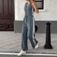 thumbnail image 4 of Women's Color Casual Fashion Sleeveless Vest And Pants Two-piece Set Dark Gray M Dark Gray M, 4 of 7