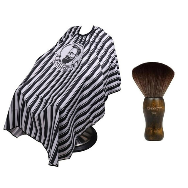 Cape de Coupe de Cheveux Simple et à la Mode Imperméable Réglable avec Brosse à Cou Accessoires de Coupe de Cheveux en Fibre Douce