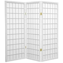 4 ft. Tall Window Pane Shoji Screen - White - 3 Panels