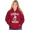 thumbnail image 4 of Corgi Mom Dog Pet Parent Fur Mama Zip Hoodie Sweatshirt Women Brisco Brands 4X, 4 of 6