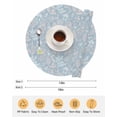 thumbnail image 6 of 13 Inch Round Placemats Set of 6, Gray Blue Dandelion Non Slip Heat Insulation PP Table Mats, Spring Flowers Modern Minimalist Washable Place Mats for Kitchen Dining Party Table Decor, 6 of 7