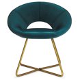thumbnail image 5 of Barrett 24 inch Wide Mid Century Modern Accent Chair in Teal Velvet Fabric, 5 of 13
