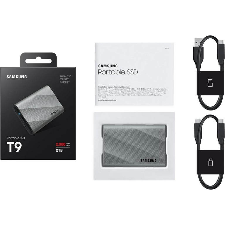 SAMSUNG T9 2TB, Portable SSD, up to 2000MB/s, USB 3.2 Gen 2x2