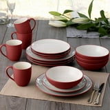 Noritake Colorwave Raspberry 16-Piece Coupe Dinnerware Set, Service for ...