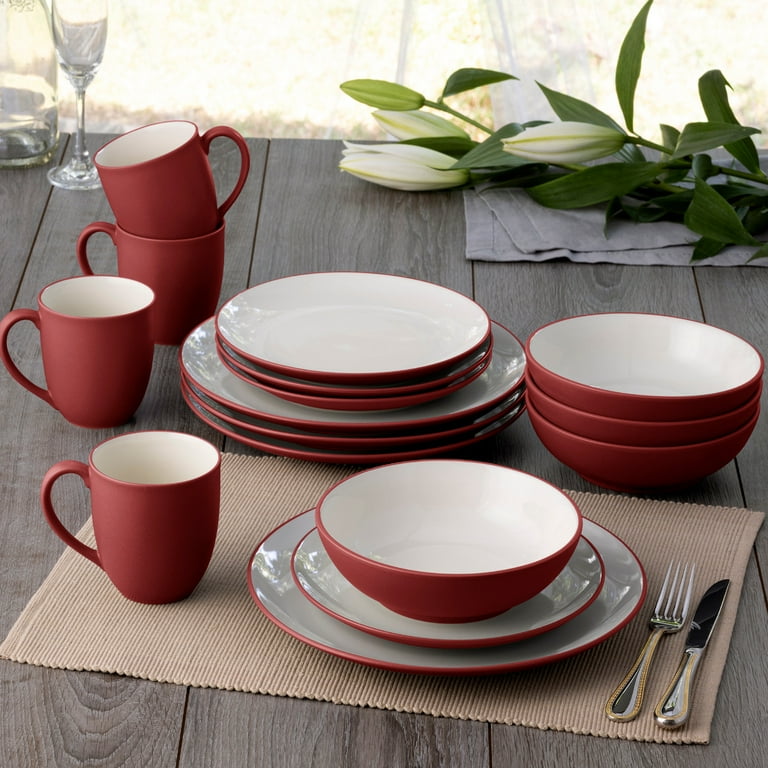 Noritake Colorwave Raspberry 16-Piece Coupe Dinnerware Set