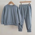 thumbnail image 2 of NOLDARES Little Boys Clothes Toddler Boys 2PCS Sweatshirt Outfits Set Boys Long Sleeve Top Pants Set(T273-Light Blue), 2 of 4
