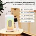 thumbnail image 4 of Bobtot Portable Bluetooth Speaker RGB Music Sync Ambient Light Portable Home Family Karaoke With Microphone Magic Voice,Deep Bass,Supports AUX,USB,FM Indoor Outdoor Party Singing Player（White）, 4 of 10