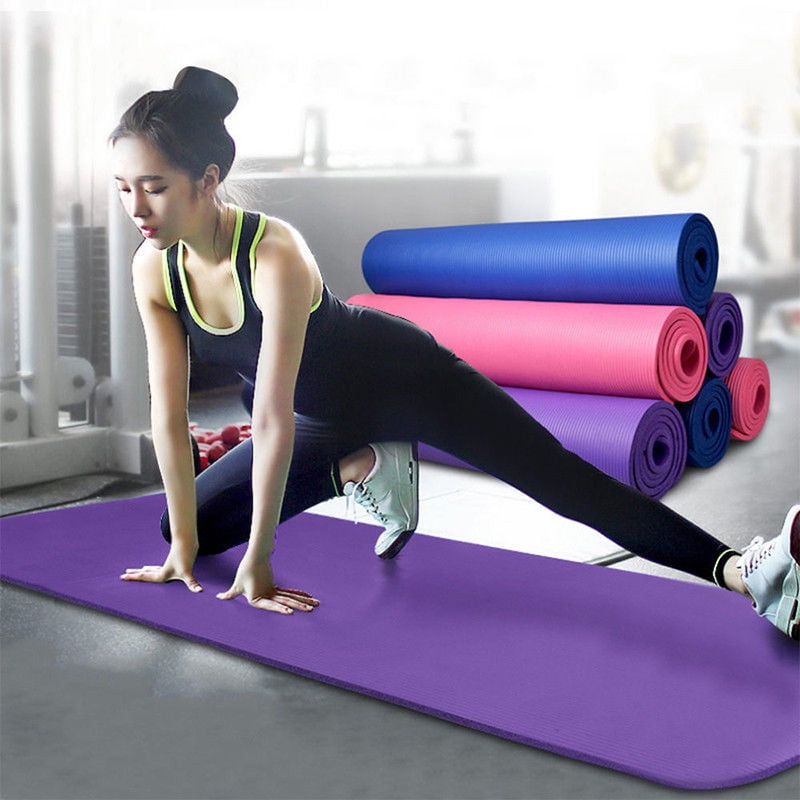 Wangsaura 6mm Thick Non Slip Yoga Mat Eva Foam Eco Friendly Indoor Fitness Pad Blue One Size