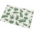 thumbnail image 2 of Shag Bath Rugs Green Monstera Palm Leaves Seamless Plush Soft Fluffy Doormat Floor Carpet,Non-Slip Living Room Bedroom Kitchen Entryway Door Mats Summer Tropical Plant, 2 of 6