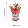 thumbnail image 3 of Christmas decoration-Christmas wrought iron galvanized barrel desktop potted ornaments simulation pine berries holiday decoration desktop Christmas tree, 3 of 8