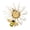 White, variant on Golden Tone White Yellow Painted Enamel Bee Daisy Flower Collar Brooch Pin For Women