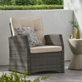 thumbnail image 2 of GDF Studio Nikki Outdoor Wicker Club Chair with Cushions, Gray and Beige, 2 of 11