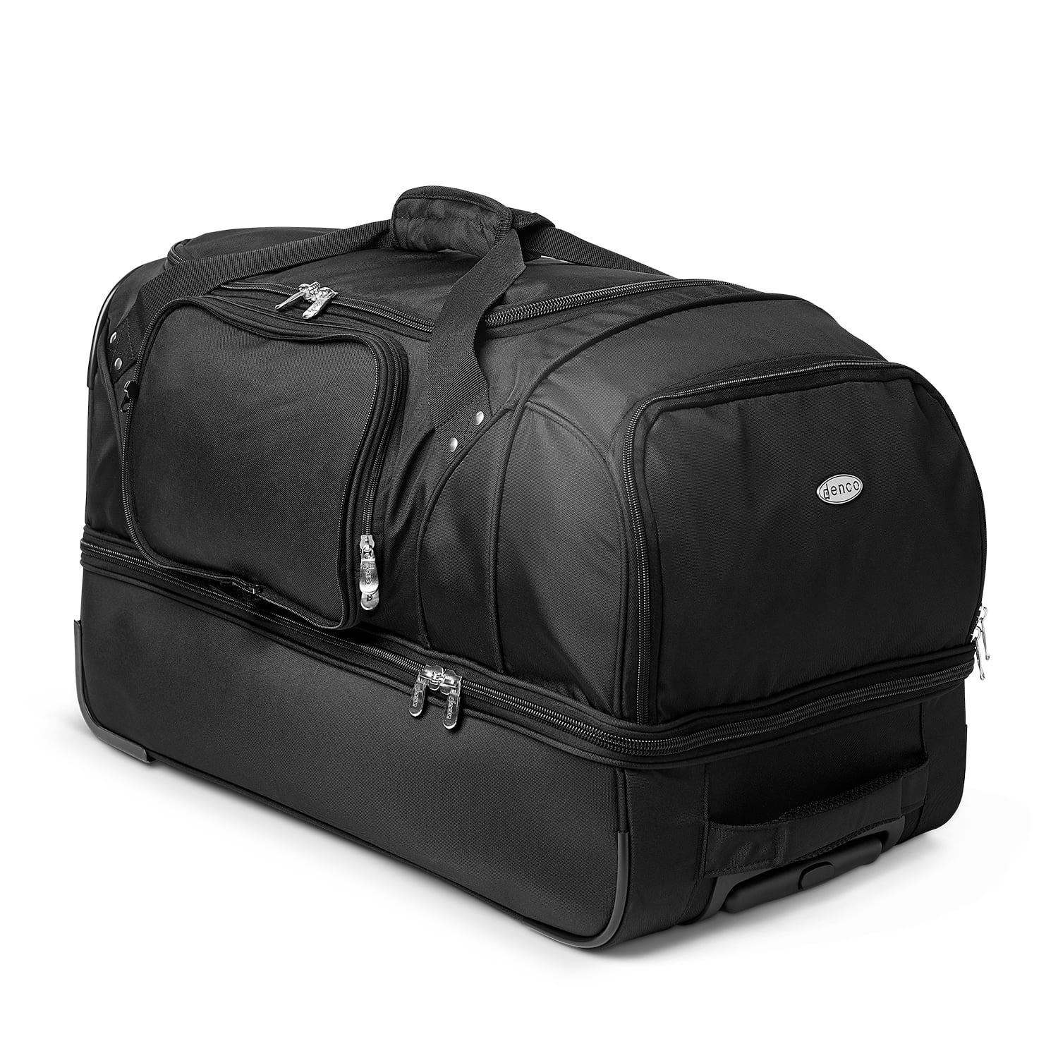 MOJO Ole Miss Rebels Black 27'' 2-Wheel Drop Bottom Rolling Duffel Bag