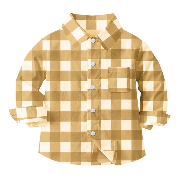 Odeerbi Camisa de Manga Larga Uniforme Escolar de Niños Con Bolsillo