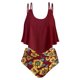 thumbnail image 1 of Conjunto Tankini de superposición de contraste de girasol talla grande Rosegal Tankinis, 1 of 5