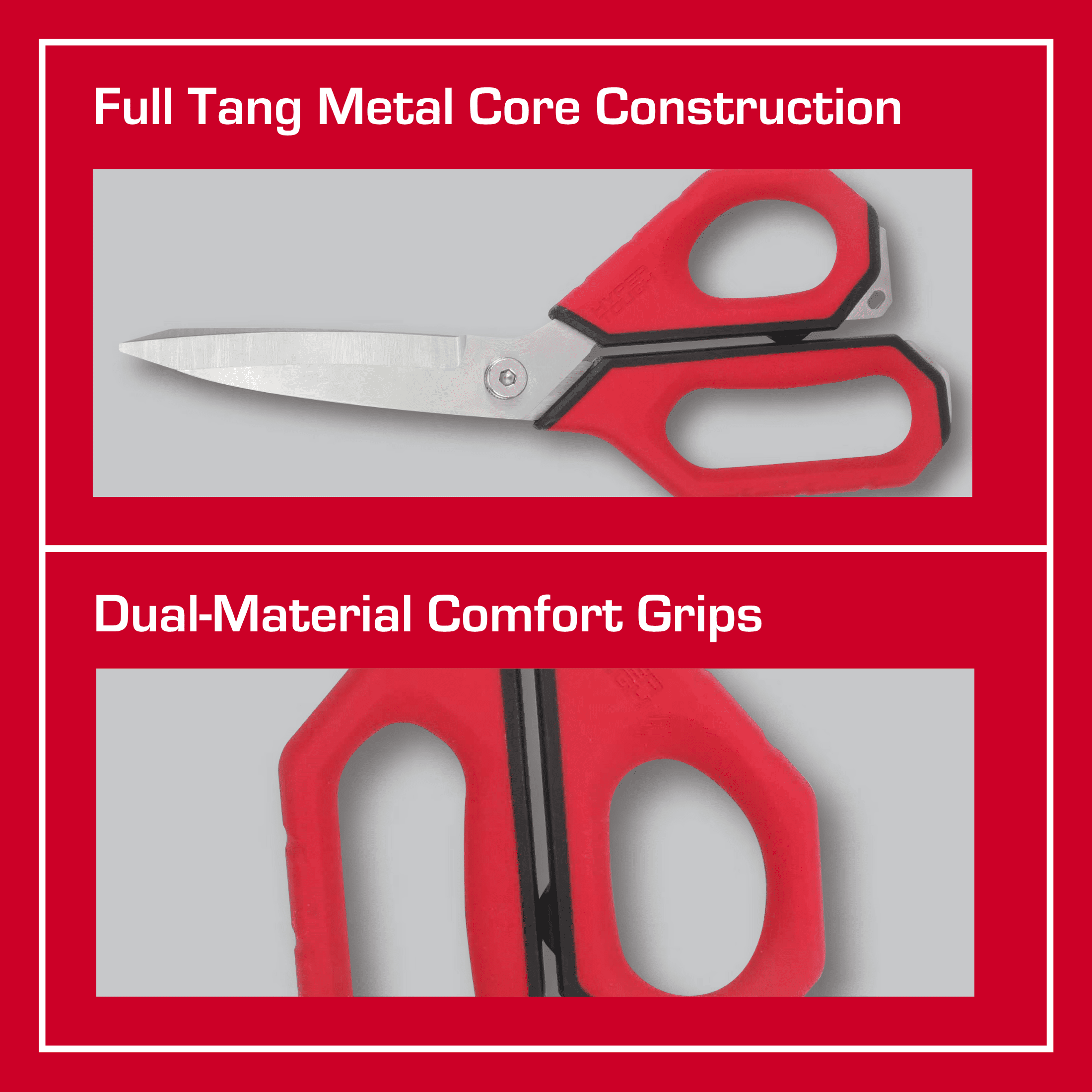 Hyper Tough 9-1/4-inch Stainless Steel Shears with Metal Core Handles