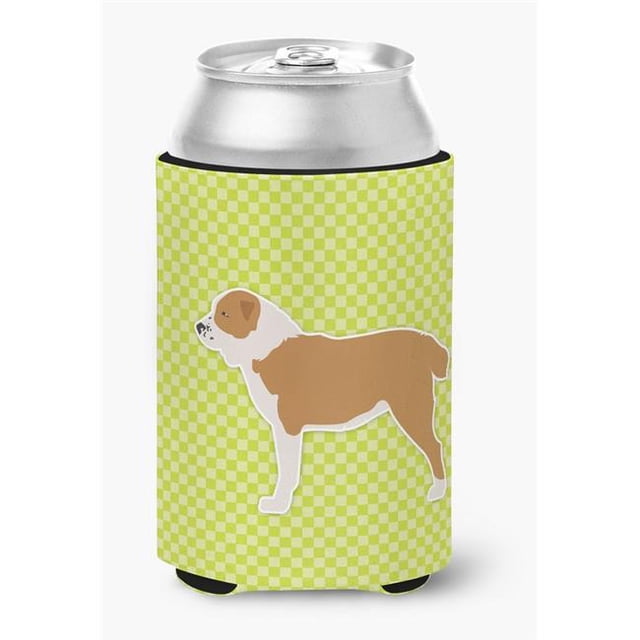 Central Asian Shepherd Dog Checkerboard Green Can or Bottle Hugger