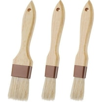 3 Pack Natural Bristle Pastry Brushes for Baking, Grilling, Basting , Food Safe Kitchen Brushes for Butter, Oil, Sauce, Marinade , Heat Resistant BBQ Brush Set for Cooking, Cake, Pastry