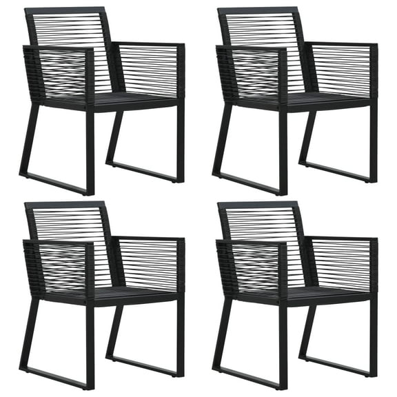 vidaXL 2/4x Garden Chair Black PVC Rattan Outdoor Patio Seating Lounge Chairs