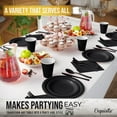 thumbnail image 4 of Party Solids 222 Pcs Black Dinnerware Set with Plates, Cups, Napkins, Cutlery & Tablecloth, 4 of 5