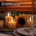 thumbnail image 3 of Juego de velas LED sin llama Rhytsing Gold Glass con mando a distancia, 3 unidades, 3 of 8
