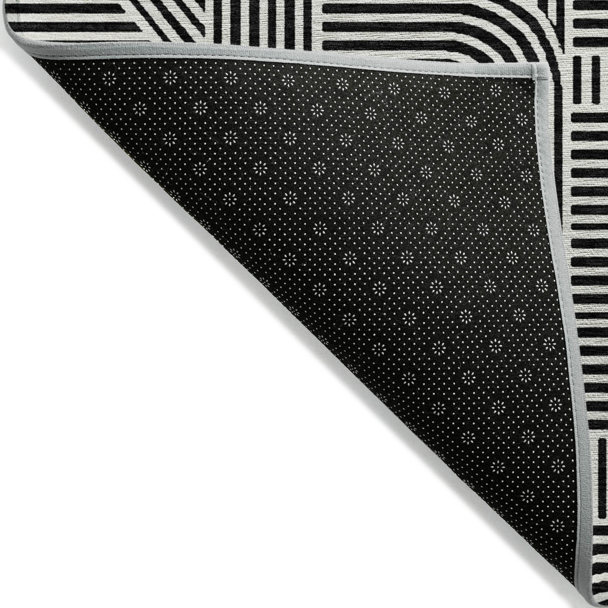 Addison Rugs Chantille Indoor/Outdoor Transitional Lines Black Washable Rectangle Rug, 10' x 14'
