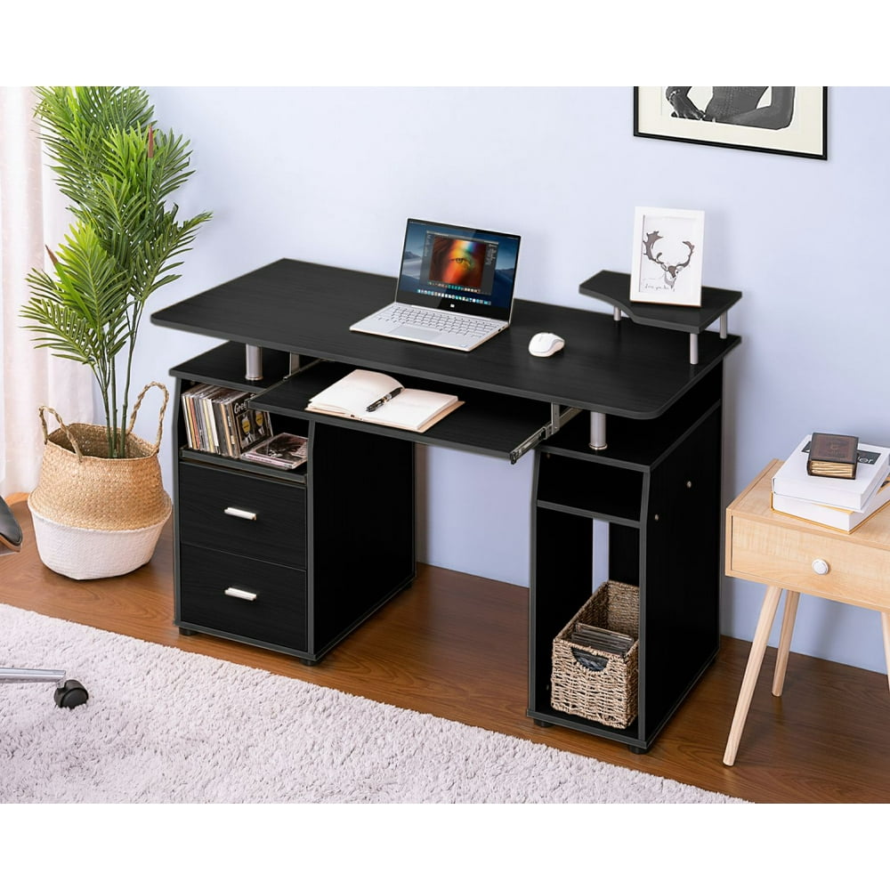 Essential Home Office Computer Desk with PullOut Keyboard Tray and