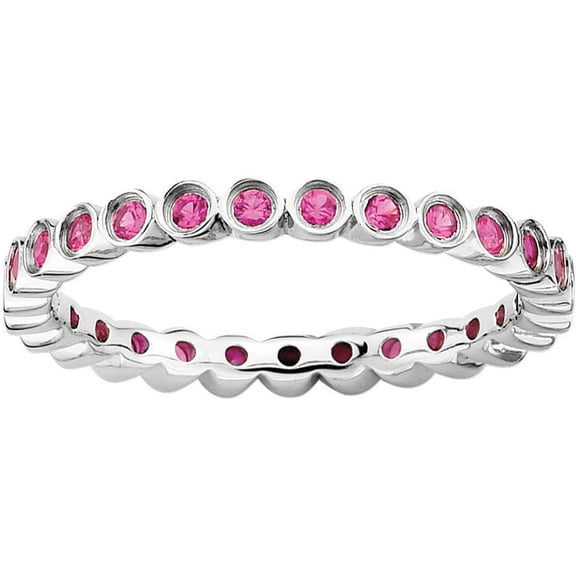 Created Ruby Sterling Silver Ring