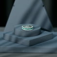 thumbnail image 5 of Rosec Jewels Lab Grown Emerald Wedding Band - Emerald Eternity Ring with Moissanite - AAAA Quality, 18K White Gold, US 5.50, 5 of 8