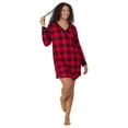 thumbnail image 3 of Aria Women’s Even Cozier Jersey 34” Long Sleeve Henley Sleepshirt, Sizes XS-4X, 3 of 8