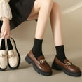 thumbnail image 5 of CHICVOMEY Classic Women Loafers Platform Chunky Heel Loafers with Arch Support Lug Sole Slip on Loafers Dressy Shoes Work Loafers for Office Business, 5 of 8