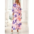 thumbnail image 3 of PRETTYGARDEN Women's Fall Boho Maxi Dress Floral Long Sleeve V Neck Flowy Belted Elegant Holiday Party Dresses, 3 of 10