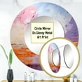 thumbnail image 3 of Designart "Horizon in Blush II" Abstract Landscape Pink Large Round Mirror - Round Mirror Wall Décor - Coastal Round Printed Mirror 23" x 23" Inch, 3 of 5