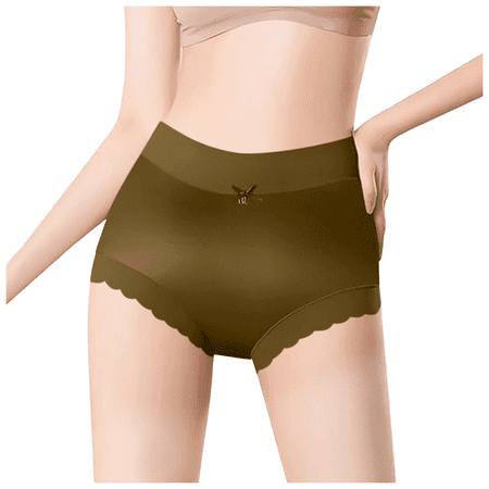 Fulorrnie Underwear for Women Seamless High Cut Comfort Breathable Panties Cute Waistband Elastic Waist Panty AG M