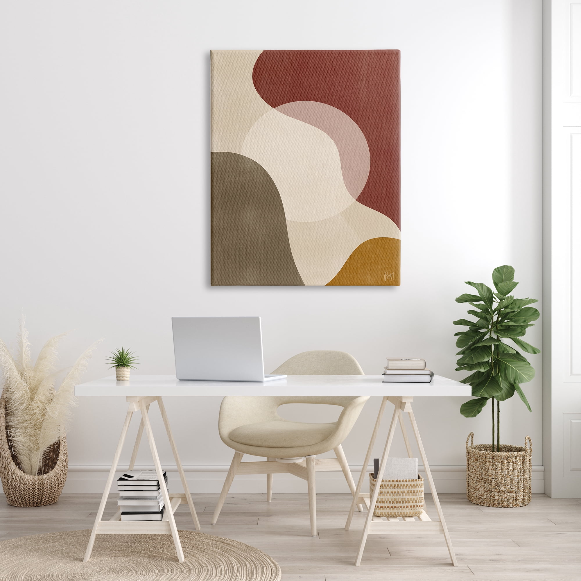 Stupell Indtries Colliding Worlds Abstraction Desert Sun Tones Brown Red,36 x 48,Design by Birch&Ink