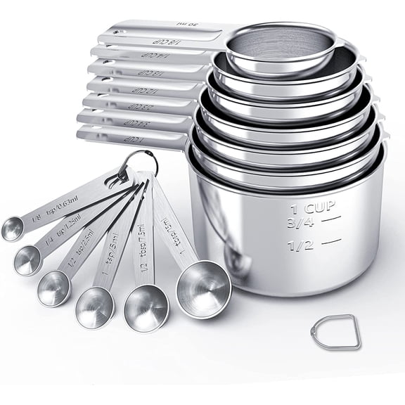 Measuring Cups and Spoons Set, Stainless Steel Cups & Spoons,Kitchen Gadgets for Cooking & Baking (13)