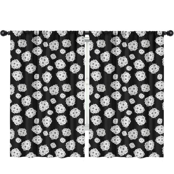 Pioneer Flower Floral Print Pattern Insulated Teens Curtains Set Of 2, Bedroom Essentials, Toddler Room Decor 52"x84"