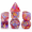 Orange, variant on Polyhedral DND Dice Set, Pink Blue Foil Resin RPG Dice with White Numbers, Dice for Dungeons and Dragons Tabletop Games