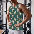 thumbnail image 5 of Gukieu Cute Shiba Print Men's Quick Dry Fitness Vest, Round Neck Sleeveless Fitness Bodybuilding Top-4X-Large, 5 of 7