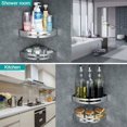 thumbnail image 3 of Jinsinto Shower Shelf Storage Corner Triangular Server Room for Shower Corner and Wall Stainless Steel Self Adhesive Wall Mounted Without Drilling for Accessories, Set of 2, 3 of 5