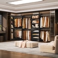 thumbnail image 2 of Homieasy 58"-152" Freestanding Closet System, Wardrobe Organizer with Drawers & Shelves, Corner Storage Unit for Bedroom/Living Room, DIY Customizable, 2-Pack in Black, 2 of 5