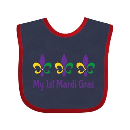 

Inktastic My 1st Mardi Gras Fleur De Lis Gift Baby Boy or Baby Girl Bib