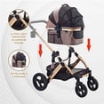 thumbnail image 3 of ENZO Pet Stroller Monza Luxury 3-In-1 Stroller, Travel Carrier, Car Seat For Pets (Gold), 3 of 7