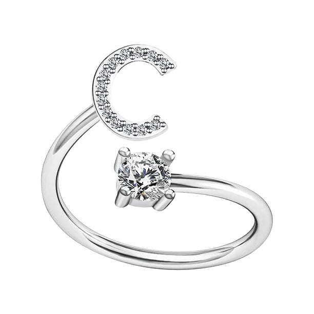 Anillos para mujer, regalos para mujer, moda femenina, apertura de pareja, letra de apertura, joyería, anillo