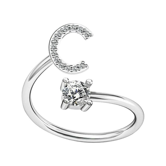 TIMIFIS Rings Knuckle Stacking Rings Women's Fashion Opening Ring Couple Ring Opening Letter Ring Jewelry Rings for Women;Teen Girls;Man - Summer