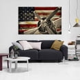 thumbnail image 2 of HFDF Vtage American US USA Flag Fighter Bomber Head Propeller Canvas Wall Art Prts Retro Warplanes Home Decor Pictures Poster Military Aircraft Patg Ready to Hang 24x20inch Framed, 2 of 6